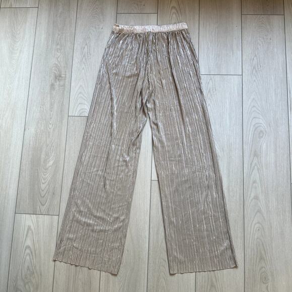 Victoria's Secret Shine Pleat Gold Champagne lounge pajama pants XS - Picture 3 of 4